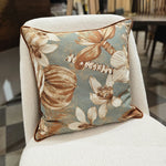 Hortensias Home Kissenbezug Terra Flora aus Baumwoll-Leinen mit feinem Print, 45 × 45 cm