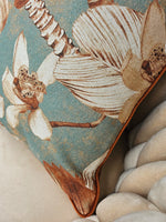 Hortensias Home Kissenbezug Terra Flora aus Baumwoll-Leinen mit feinem Print, 45 × 45 cm