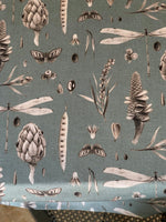 Hortensias Home rechteckige Tischdecke Seeds Aqua aus bedruckter Baumwolle
