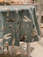 Hortensias Home runde Tischdecke Seeds Aqua aus bedruckter Baumwolle