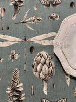 Hortensias Home runde Tischdecke Seeds Aqua aus bedruckter Baumwolle