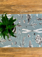 Hortensias Home Tischläufer Seeds Aqua aus bedruckter Baumwolle