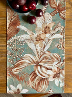 Hortensias Home Tischläufer Terra Flora aus Baumwoll-Leinen mit feinem Print