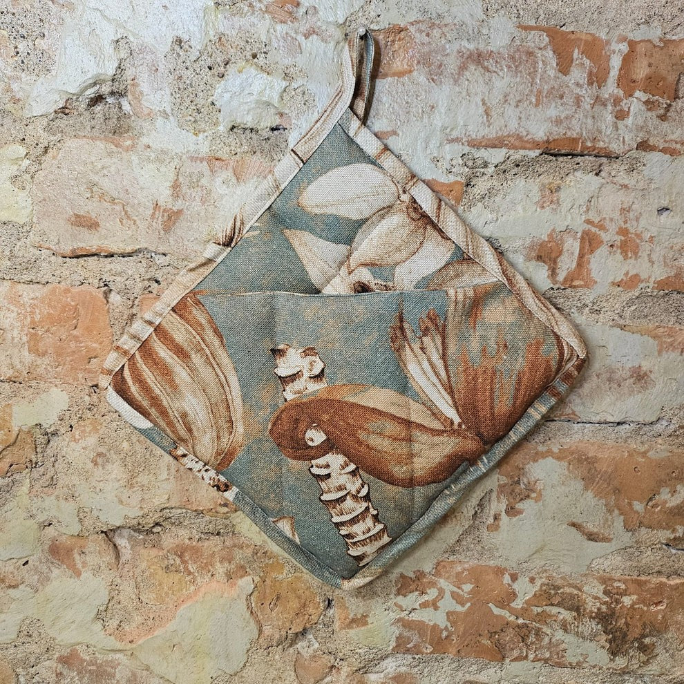 Hortensias Home Topflappen Terra Flora aus Baumwoll-Leinen mit Taschendesign