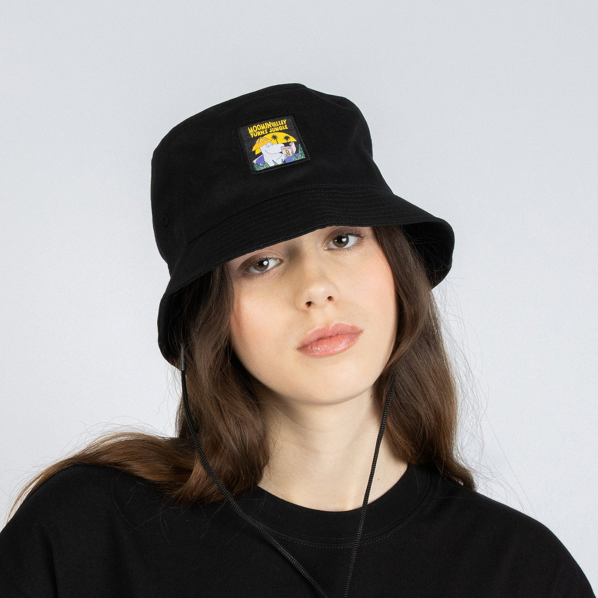 Mumin Jungle Bucket Hat in Schwarz aus Baumwolle