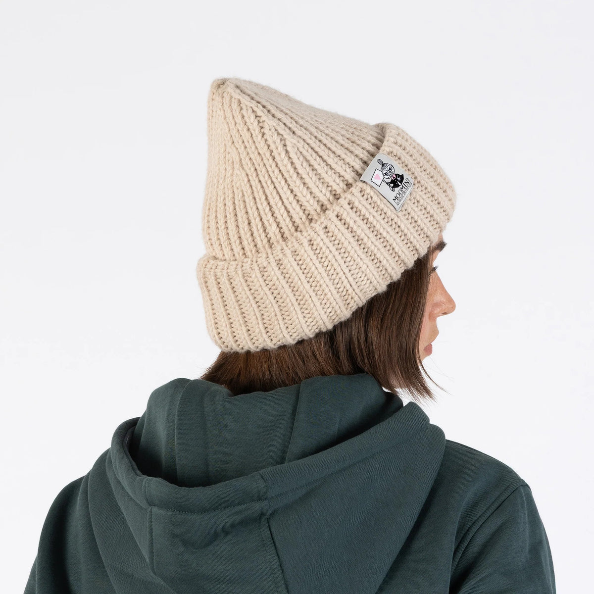 Mumin Little My Chunky-Beanie in Beige aus weichem Grobstrick