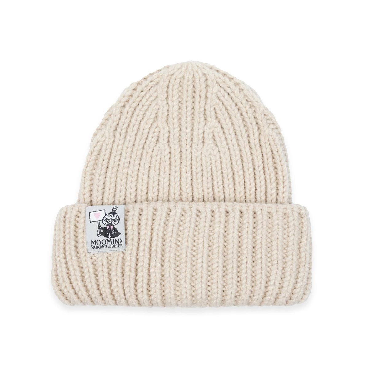 Mumin Little My Chunky-Beanie in Beige aus weichem Grobstrick