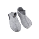 Omaking Tohkri Unisex-Hausschuhe aus Naturfilz in Grau mit umklappbarer Ferse