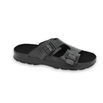 Omaking Bowery Herren-Ledersandalen in Schwarz mit Riemen