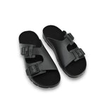 Omaking Bowery Herren-Ledersandalen in Schwarz mit Riemen