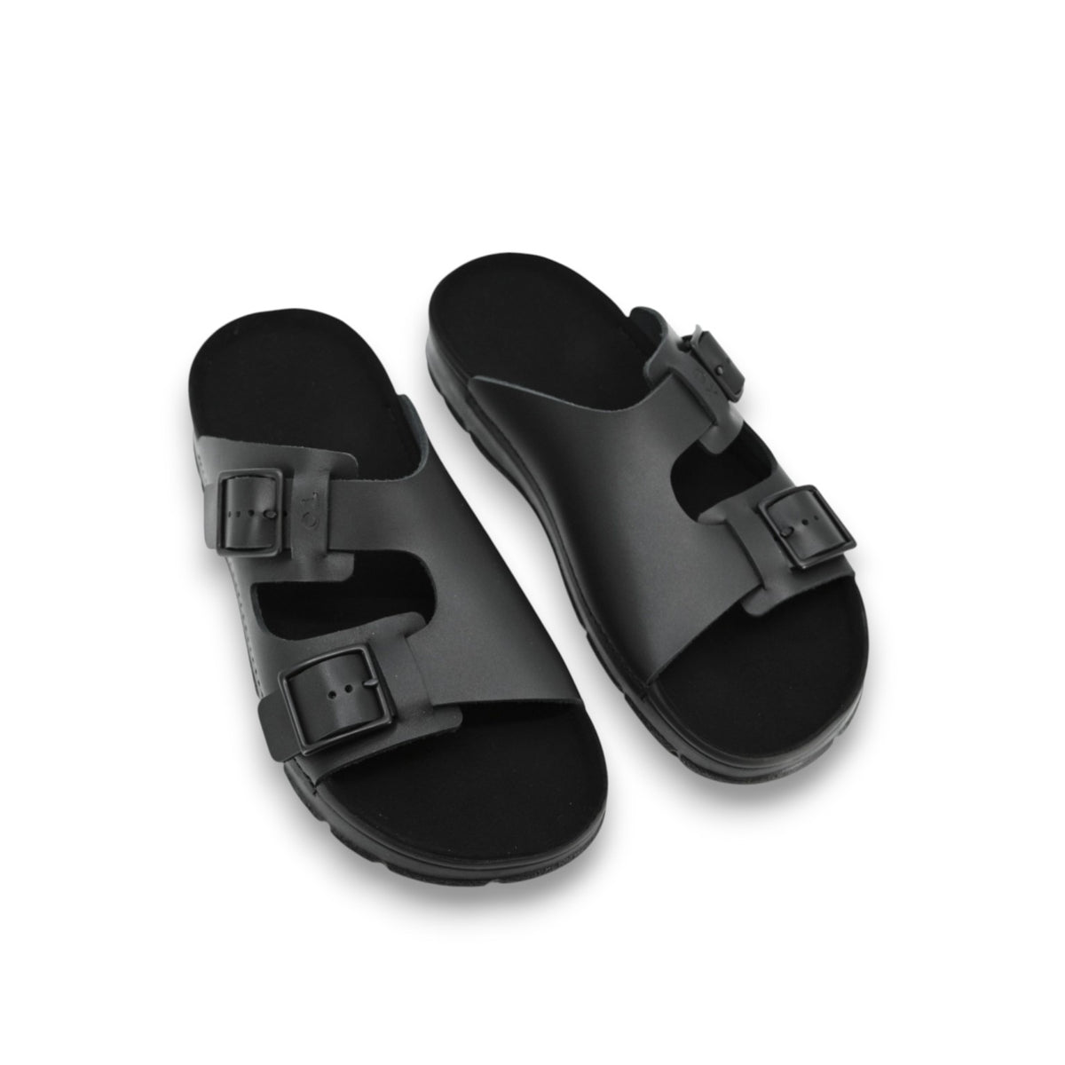 Omaking Bowery Herren-Ledersandalen in Schwarz mit Riemen