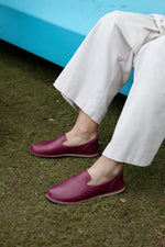 Omaking SoHo Lows Leder-Loafer in Fuchsia aus weichem Naturleder mit Lederfutter