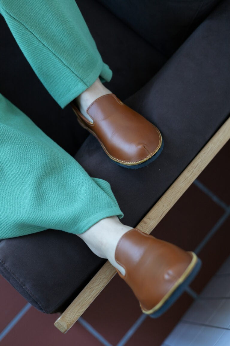 Omaking SoHo Lows Leder-Loafer in Ocker aus weichem Naturleder mit Lederfutter