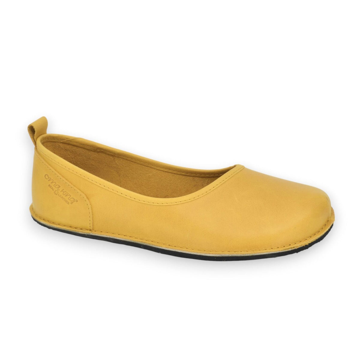 Little Italy Leder-Schuhe mit breiter Zehenbox in Gelb – Ansicht 1