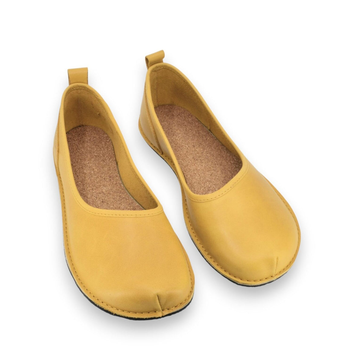 Little Italy Leder-Schuhe mit breiter Zehenbox in Gelb – Ansicht 2