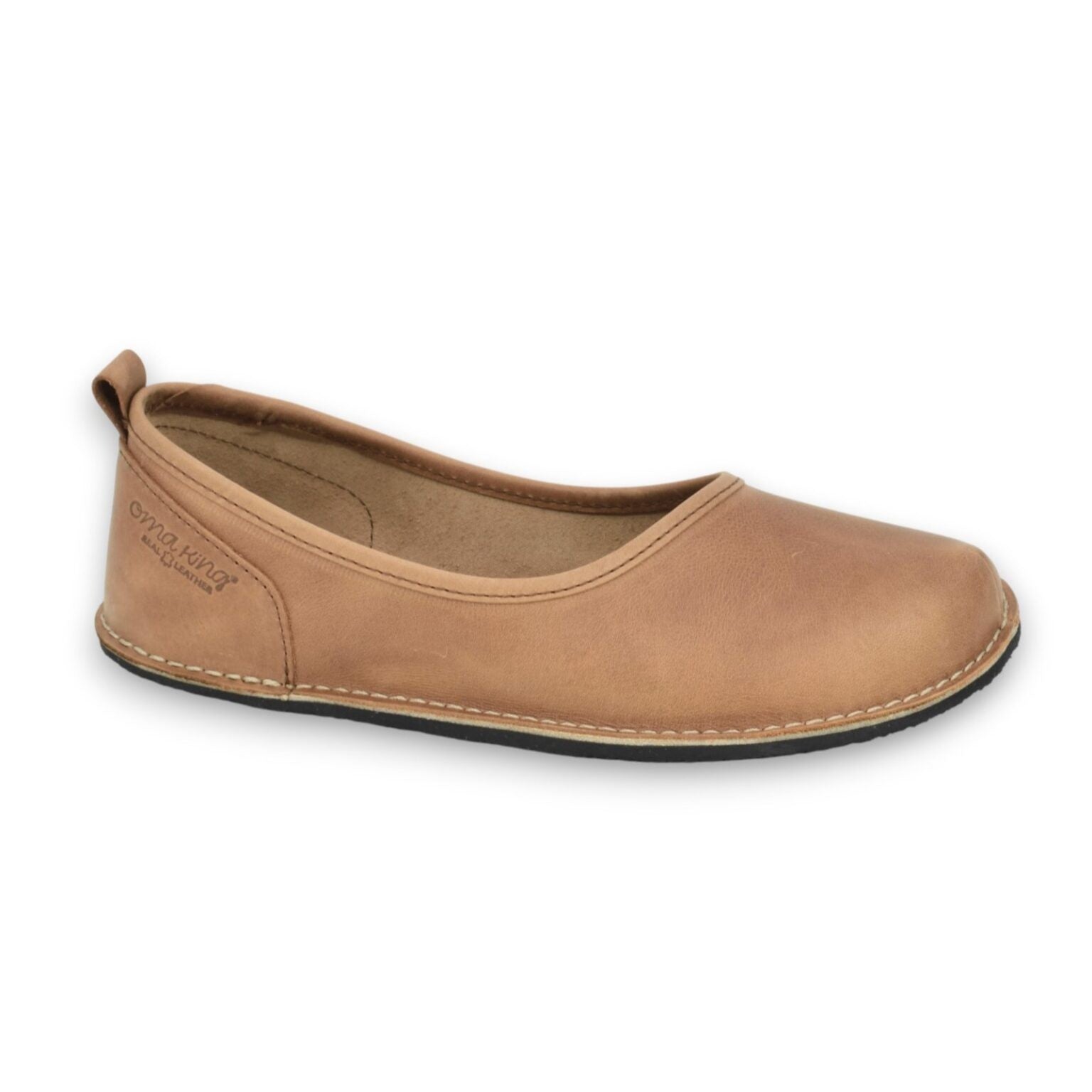 Little Italy Leder-Schuhe mit breiter Zehenbox in Braun – Ansicht 1