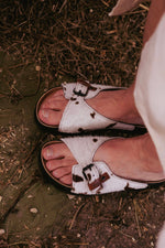 Omaking Chelsea Leder-Slides mit Kuhfell-Optik, Limited Edition