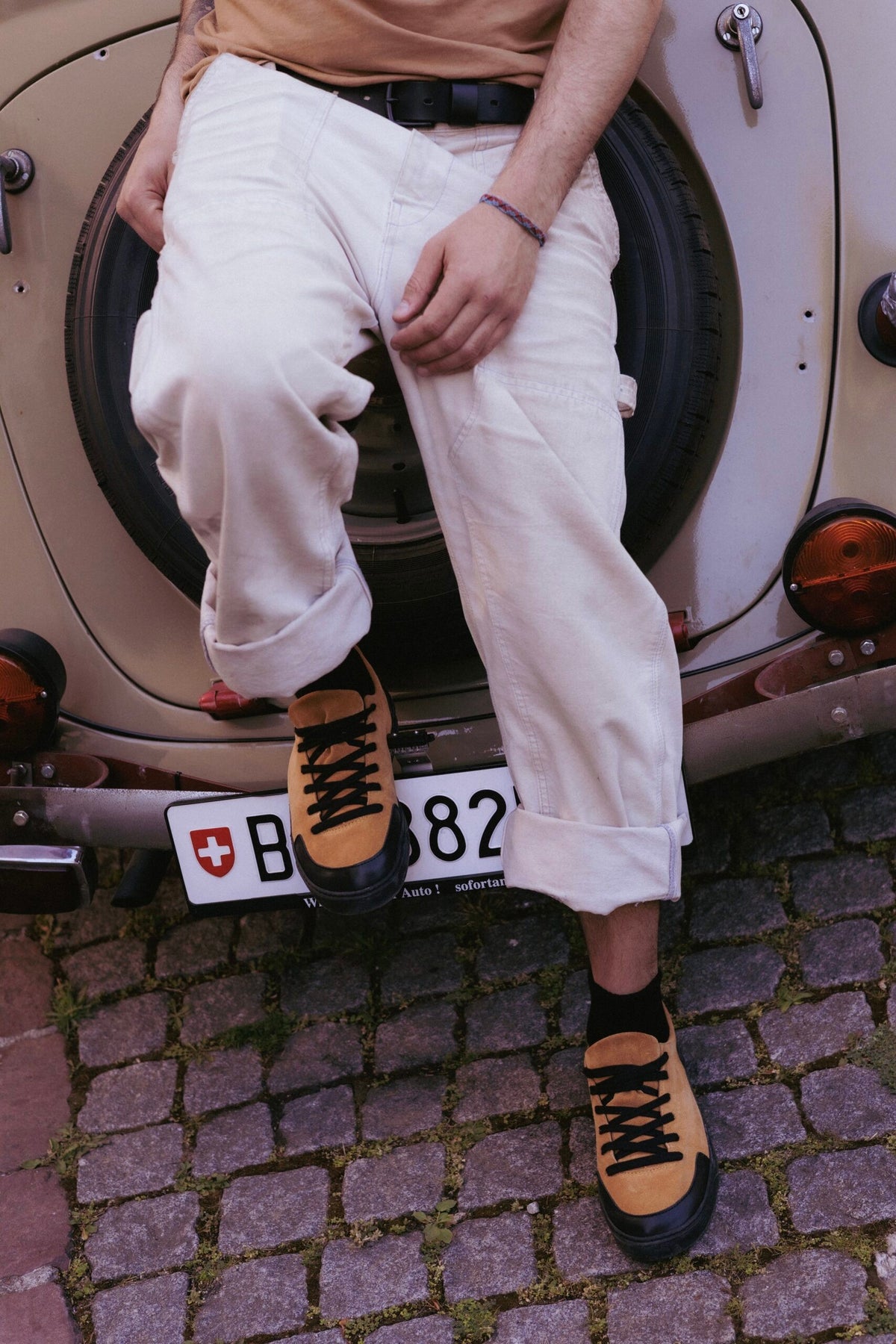 Omaking Forest Hills Veloursleder-Sneaker im Tennis-Look in Senfgelb