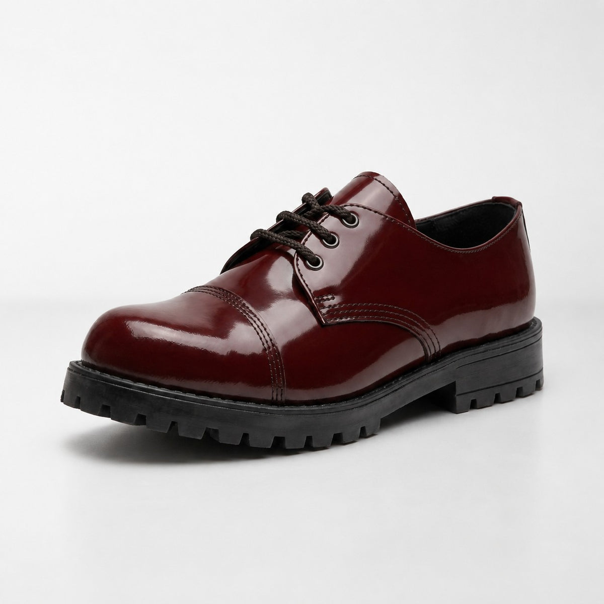 Samelin East 47th Lackleder-Schuhe in Dunkelbraun