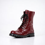 Samelin Chelsea Zip Lackleder-Boots in Burgundy mit Reißverschluss