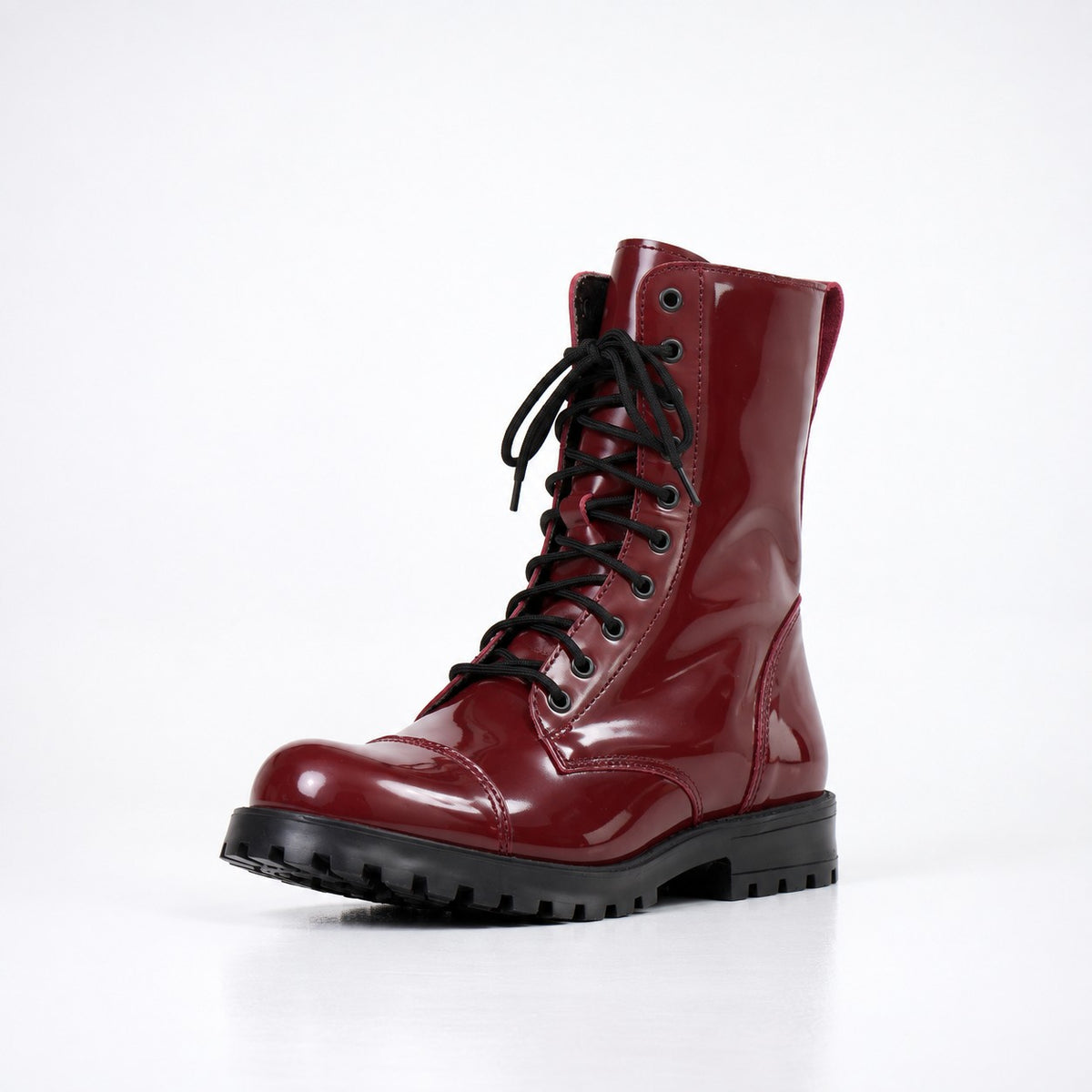 Samelin Chelsea Zip Lackleder-Boots in Burgundy mit Reißverschluss
