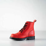 Samelin Aviator Leder-Stiefel in Rot, wasserabweisend