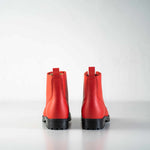 Samelin Aviator Leder-Stiefel in Rot, wasserabweisend