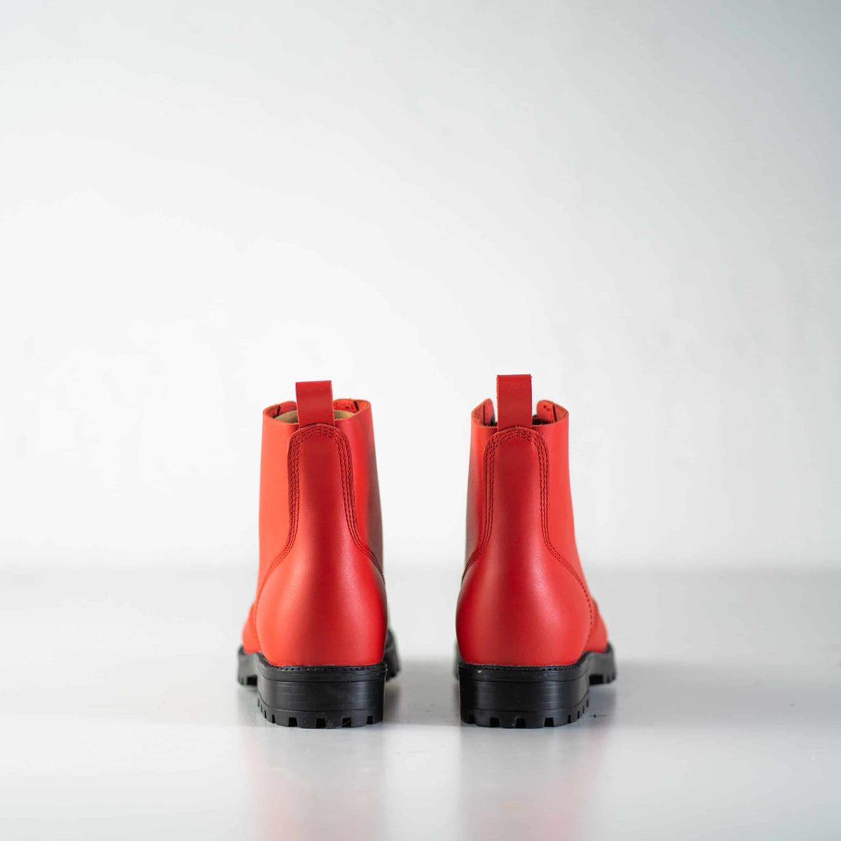Samelin Aviator Leder-Stiefel in Rot, wasserabweisend