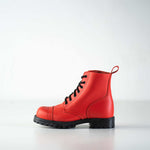 Samelin Aviator Leder-Stiefel in Rot, wasserabweisend