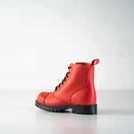Samelin Aviator Leder-Stiefel in Rot, wasserabweisend