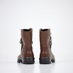 Samelin Hunt Militärstiefel für den Winter in Dunkelbraun, beide Stiefel nebeneinander