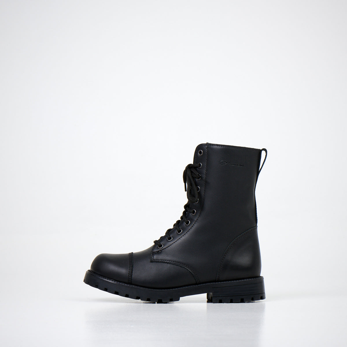 Samelin Inevitable 2.0 Militärstiefel in Mattschwarz aus Naturleder mit Reißverschluss, einzelner Stiefel